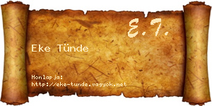 Eke Tünde névjegykártya